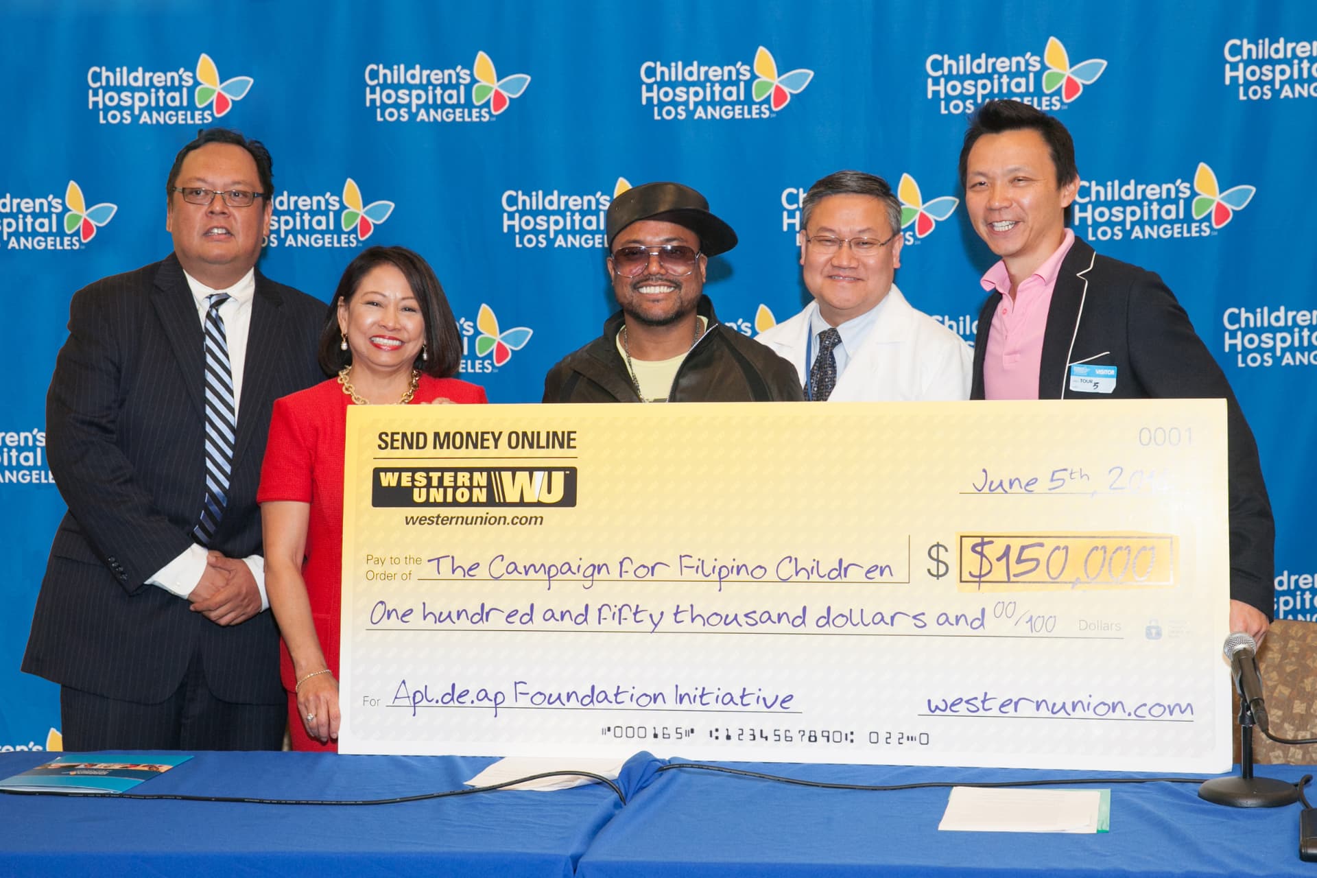 Apl of My Eye - A $150,000 Western Union gift to the Campaign for Filipino Children at Children's Hospital Los Angeles.